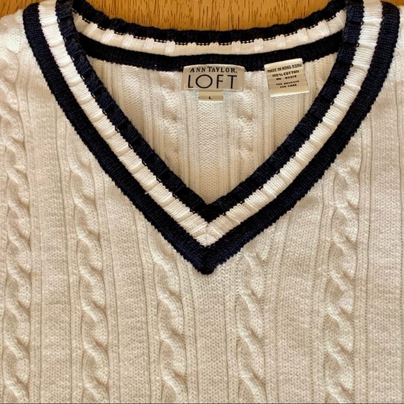 Ann‎ Taylor Loft Tennis Sweater Vest L - Picture 2 of 9
